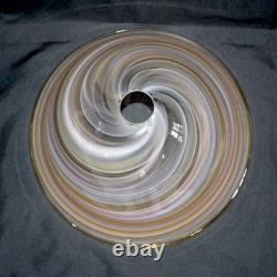 Swirl Murano Glass Pendant Lamp Shade 14.25 Large Rare Vintage