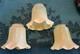Three Antique Art Nouveau Vaseline Uranium Glass Electric Shades 2-1/4 Fitter