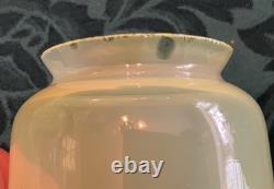 THREE Antique Art Nouveau VASELINE URANIUM Glass Electric Shades 2-1/4 Fitter