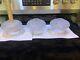 Three Gorgeous 3 1/2 Tall Vintage Frosted Etched Flowers Glass Shades. Ruffles