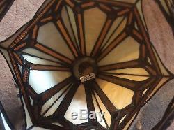 TIFFANY STYLE Stained Glass Pendant Light Shades vintage X 2