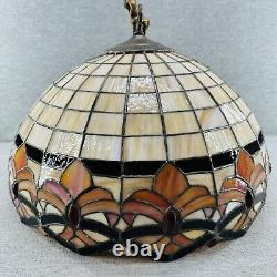 TIFFANY STYLE Vintage Stained Glass Pendant Hanging Lamp Light Shade 20'