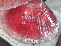 TWO LG Millifiori Bubble Glass Lamp shades Vintage Handmade. Unique 16 Bottom