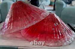 TWO LG Millifiori Bubble Glass Lamp shades Vintage Handmade. Unique 16 Bottom