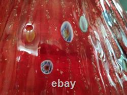 TWO LG Millifiori Bubble Glass Lamp shades Vintage Handmade. Unique 16 Bottom