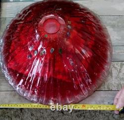 TWO LG Millifiori Bubble Glass Lamp shades Vintage Handmade. Unique 16 Bottom