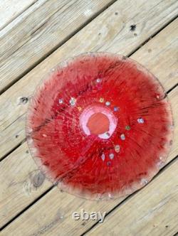 TWO LG Millifiori Bubble Glass Lamp shades Vintage Handmade. Unique 16 Bottom
