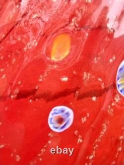 TWO LG Millifiori Bubble Glass Lamp shades Vintage Handmade. Unique 16 Bottom
