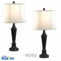 Table Lamp Set 2 Traditional Vintage Desk Lamps Pair Nightstand Bedroom Light