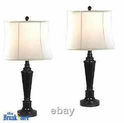 Table Lamp Set 2 Traditional Vintage Desk Lamps Pair Nightstand Bedroom Light