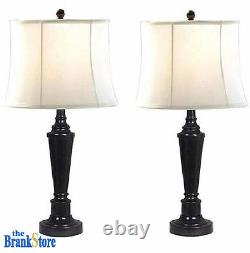 Table Lamp Set 2 Traditional Vintage Desk Lamps Pair Nightstand Bedroom Light