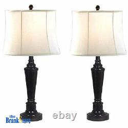 Table Lamp Set 2 Traditional Vintage Desk Lamps Pair Nightstand Bedroom Light