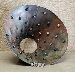 Table Lamp Shade Metal & Glass Marbles 17.5 Southwestern style antique / vtg