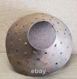 Table Lamp Shade Metal & Glass Marbles 17.5 Southwestern style antique / vtg