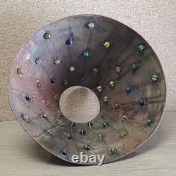 Table Lamp Shade Metal & Glass Marbles 17.5 Southwestern style antique / vtg
