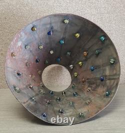 Table Lamp Shade Metal & Glass Marbles 17.5 Southwestern style antique / vtg