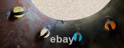 Table Lamp Shade Metal & Glass Marbles 17.5 Southwestern style antique / vtg