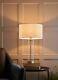 Table Lamp Touch Dimmer. Glass, Vintage White Shade And Gold Effect 570mm