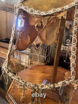 Tattered Queen Antique Vintage Boudoir Lampshade Velvet Beaded Crusty Goodness