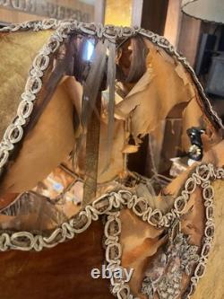 Tattered Queen Antique Vintage Boudoir Lampshade Velvet Beaded Crusty Goodness