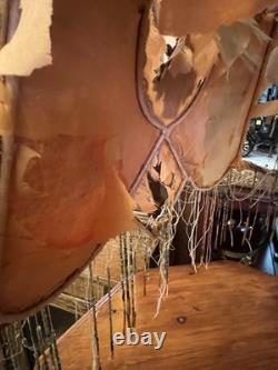 Tattered Queen Antique Vintage Boudoir Lampshade Velvet Beaded Crusty Goodness