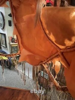 Tattered Queen Antique Vintage Boudoir Lampshade Velvet Beaded Crusty Goodness