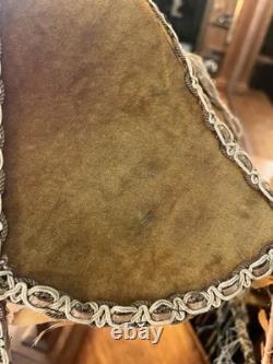 Tattered Queen Antique Vintage Boudoir Lampshade Velvet Beaded Crusty Goodness