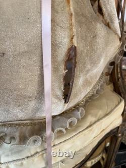 Tattered Queen Antique Vintage Boudoir Lampshade Velvet Crusty Goodness