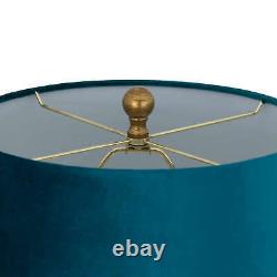 Teal Ananas Glass Table Lamp Pineapple antique gold base large teal blue shade