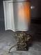 This Is A Vintage Baroque-style Half-shade Lamp Which Features A Heavy Brass