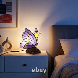 Tiffany Blue Butterfly Glass Desk Lamp, Suitable For Bedside Tables And Reading