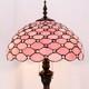 Tiffany Floor Lamp Pink Stained Glass 16x16x64 Inch Antique Reading Lamp