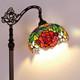 Tiffany Floor Lamp Red Orange Rose Stained Glass Arched Lamp 12x18x70 Inches Ant