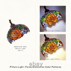 Tiffany Floor Lamp Red Orange Rose Stained Glass Arched Lamp 12X18X70 Inches Ant