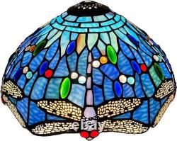 Tiffany Lamp Shade Blue Dragonfly Stained Glass 12 Inches Wide Accessories