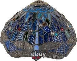 Tiffany Lamp Shade Blue Dragonfly Stained Glass 12 Inches Wide Accessories