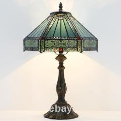 Tiffany Lamp Stained Glass Table Lamp Bedside Reading Light W12H19 Inches Missi