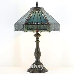 Tiffany Lamp Stained Glass Table Lamp Bedside Reading Light W12H19 Inches Missi