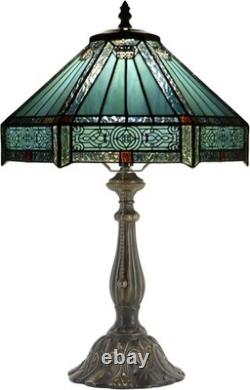 Tiffany Lamp Stained Glass Table Lamp Bedside Reading Light W12H19 Inches Missi