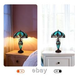 Tiffany Mother and Daughter Desk Lamp, Glass Lighting Fixture with 3 Warm Lights