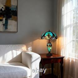 Tiffany Mother and Daughter Desk Lamp, Glass Lighting Fixture with 3 Warm Lights