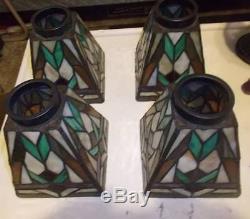 Tiffany Stlye (9) Vintage Leaded Stain Glass Lamp Shade withcomplete candle others