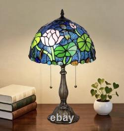 Tiffany Style 2-Light Stained Glass Table Lamp 12 Floral Handmade withBulb