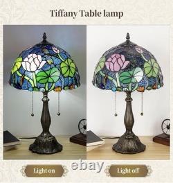Tiffany Style 2-Light Stained Glass Table Lamp 12 Floral Handmade withBulb