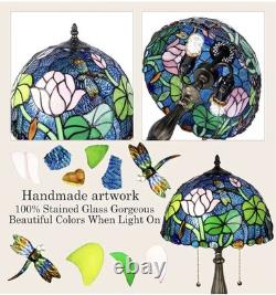 Tiffany Style 2-Light Stained Glass Table Lamp 12 Floral Handmade withBulb