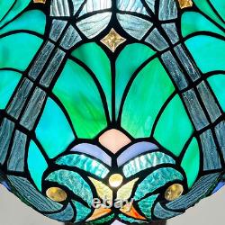 Tiffany Style Cyan Green Stained Glass Table Lamp Antique Victorian Medium Des Tiffany Style Cyan Green Stained Glass Table Lamp Antique Victorian Medium Des