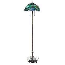 Tiffany Style Handcrafted Pearl Vintage Floor Lamp 18 Shade