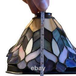 Tiffany Style Lot Of 3 VTG Stained Glass Bell Shaped Lamp Shades