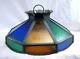 Tiffany Style Stained Glass Panel Lamp Shade 19 Multi-color Vintage L2833