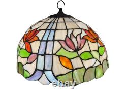 Tiffany Style Stained Glass Tulip Lamp Shade 12 Floral Dome Light Vintage